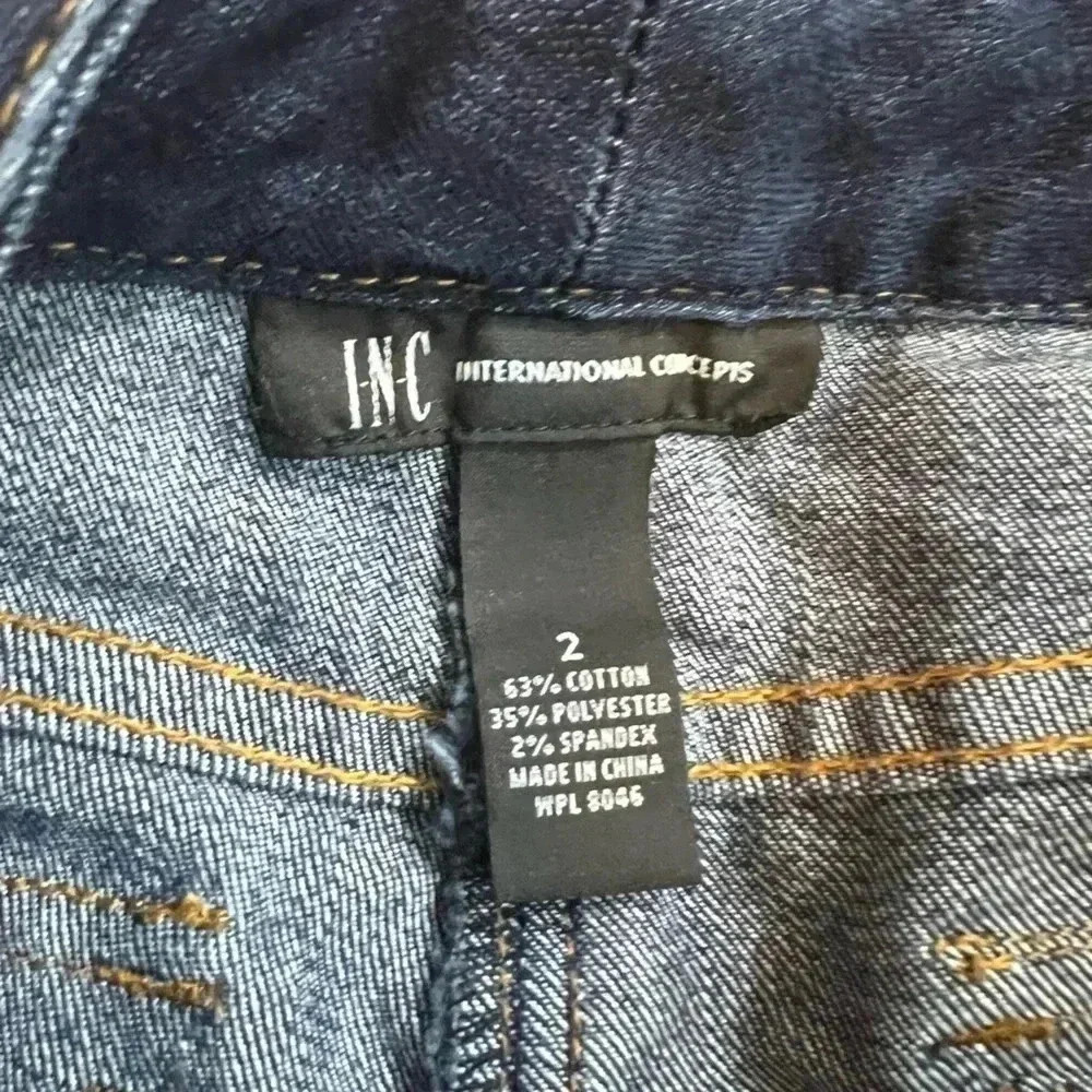 Inc festival boot cut blue denim jeans with covered pockets - Picture 8 of 12